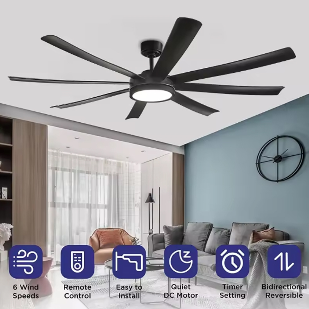 Kipas Angin Gantung Plafon 70inch 3 Warna Lampu dengan Remot Control