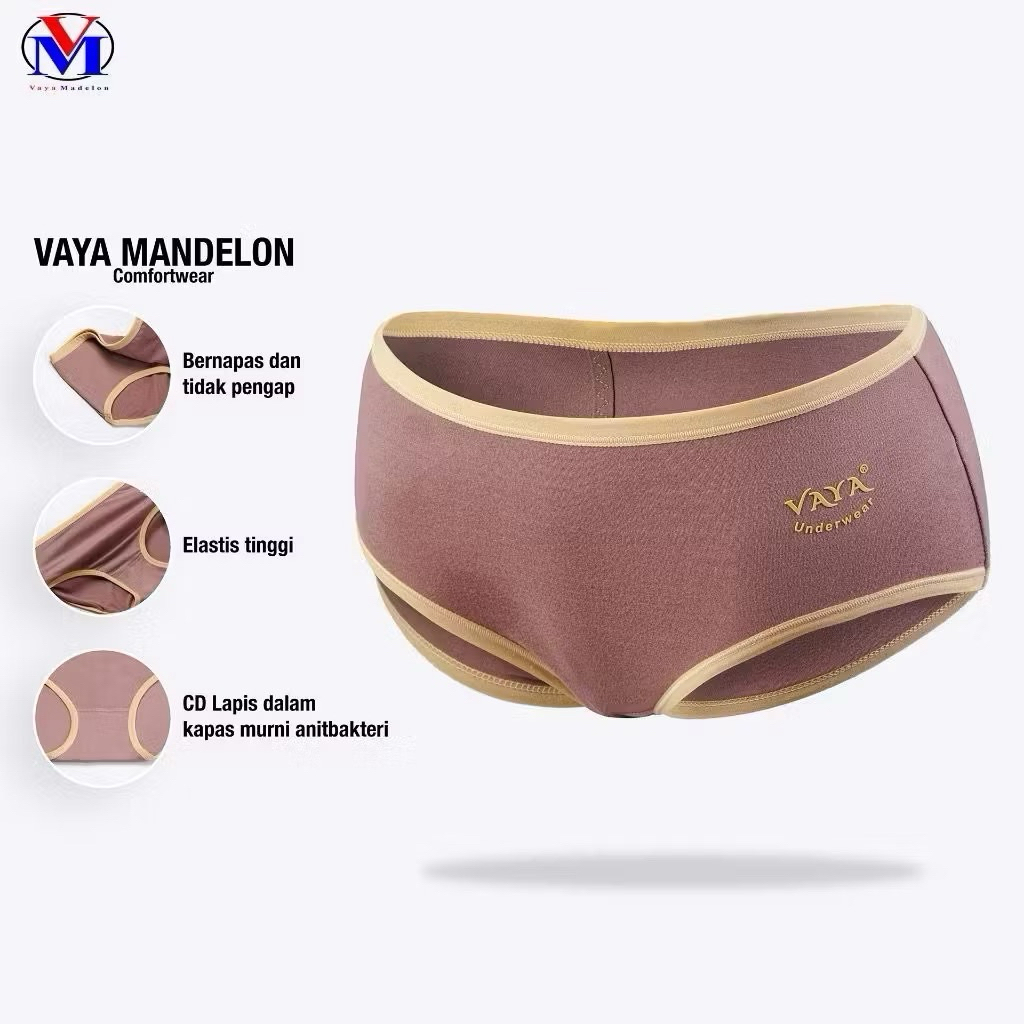 CD Celana Dalam Wanita Remaja dan Dewasa VAYA Model Baru Karet Tinggi Bahan Spandeks Halus Berkualit