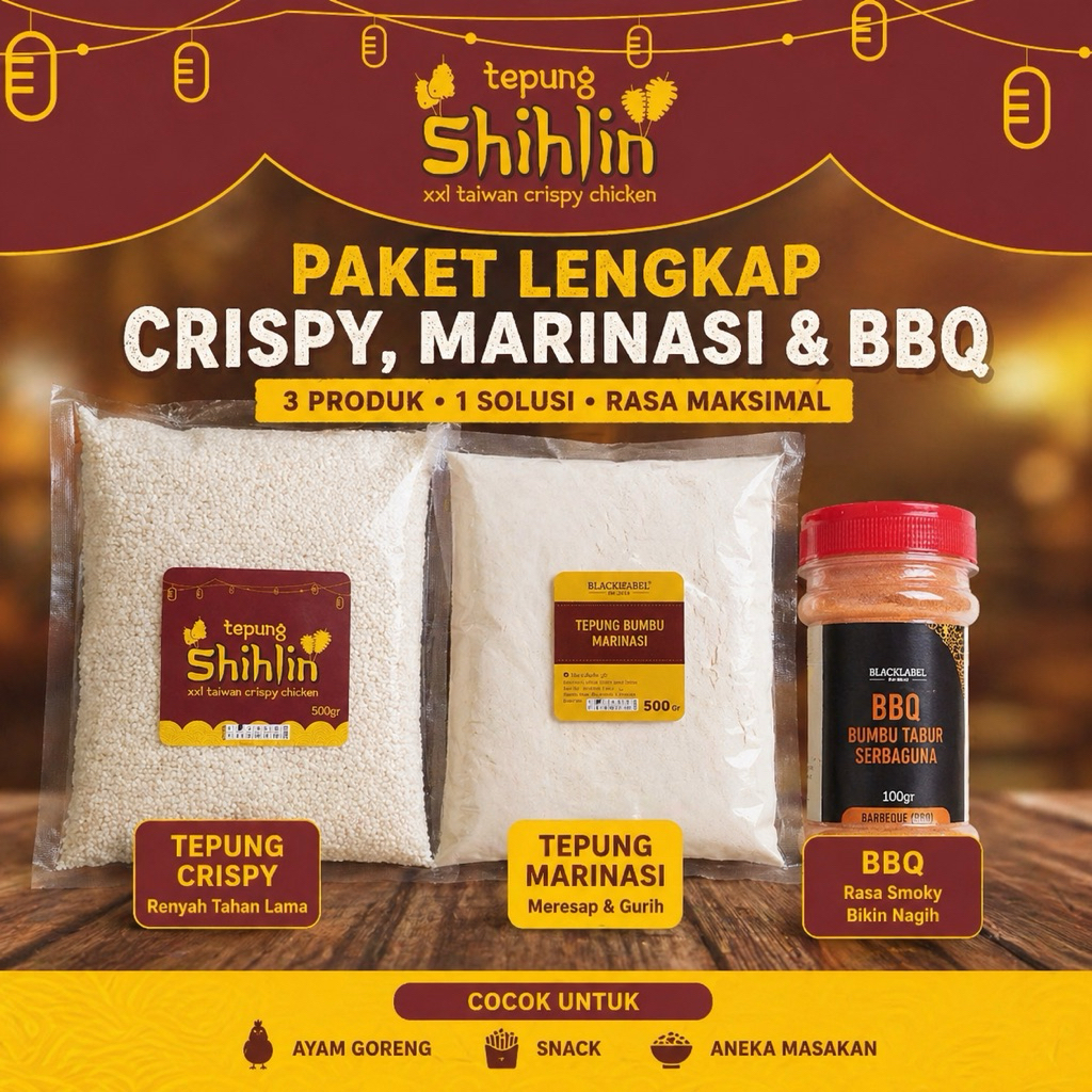 Paket lengkap tepung shihlin BBQ