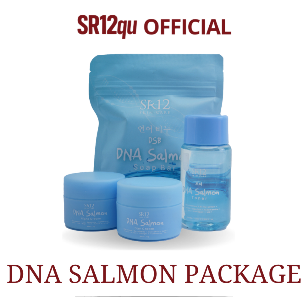 PAKET DNA SALMON SR12, CREAM PEMUTIH PENGHILANG FLEK HITAM, BEKAS JERAWAT, CREAM DNA SALMON