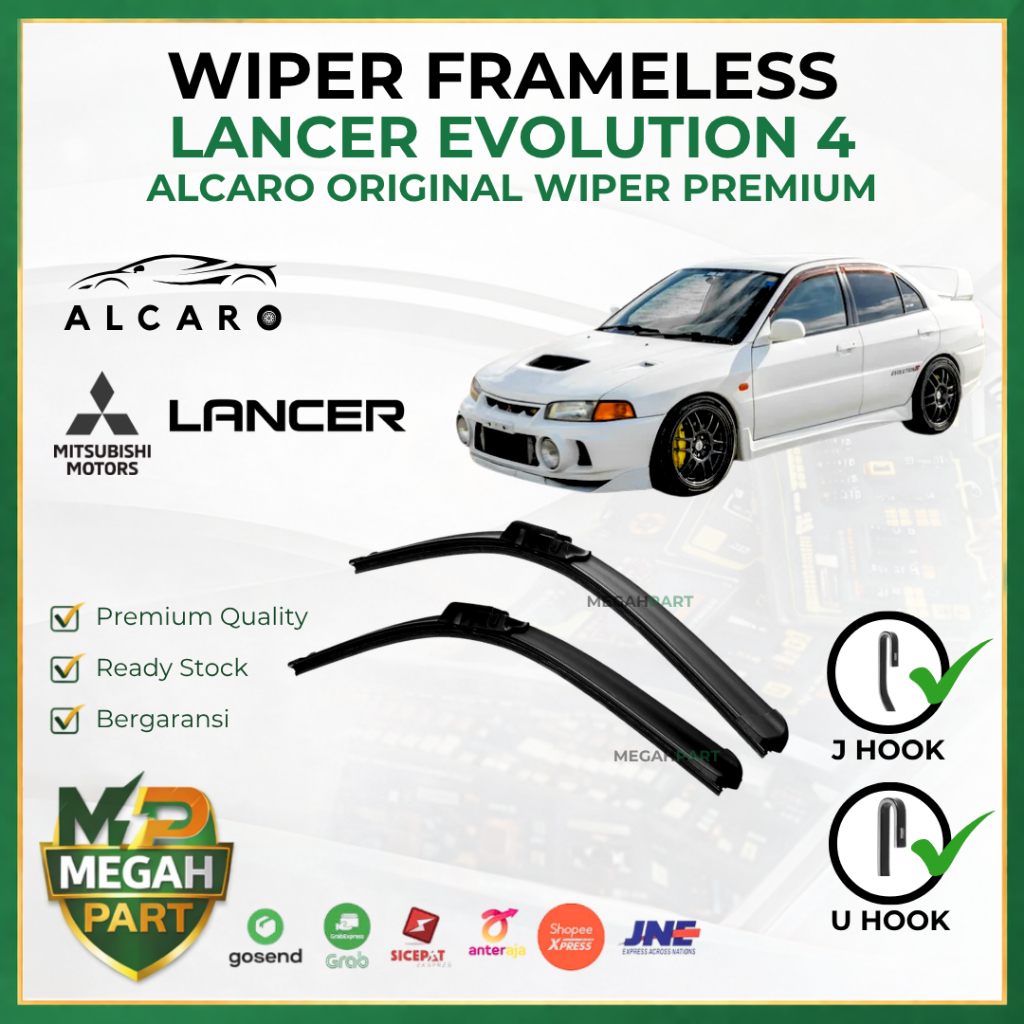 Wiper Frameless LANCER EVO 4 Original Alcaro - Sapu Kaca LANCER EVO 4 - Wiper LANCER EVO 4 Frameless