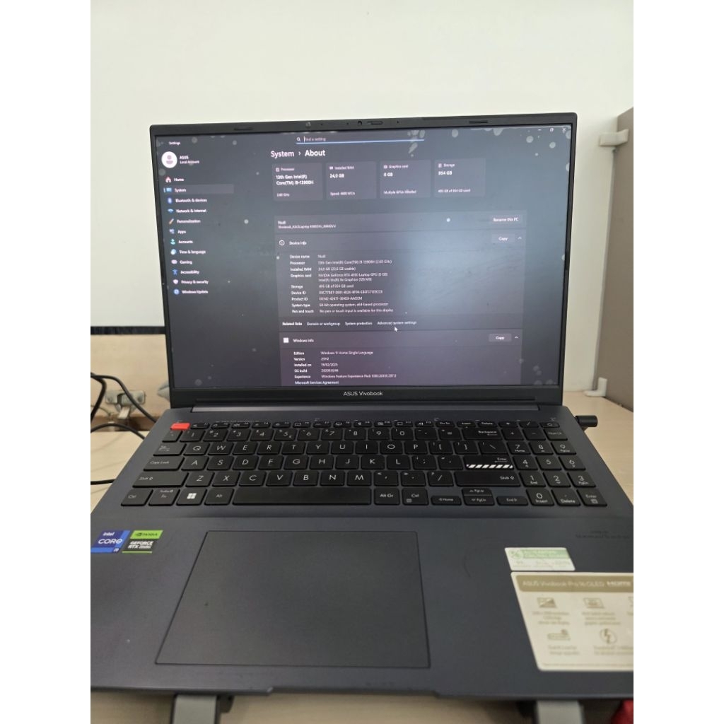 laptop ASUS VIVOBOOK PRO 16 OLED K6602VU 19 13900H RTX4050 6GB/ ram 24 GB 1TB