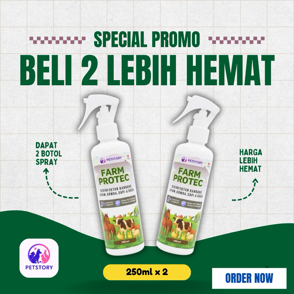 Petstory Farmprotec - Beli 2 Lebih Hemat Disinfektan Kandang Ayam Domba Sapi Kuda