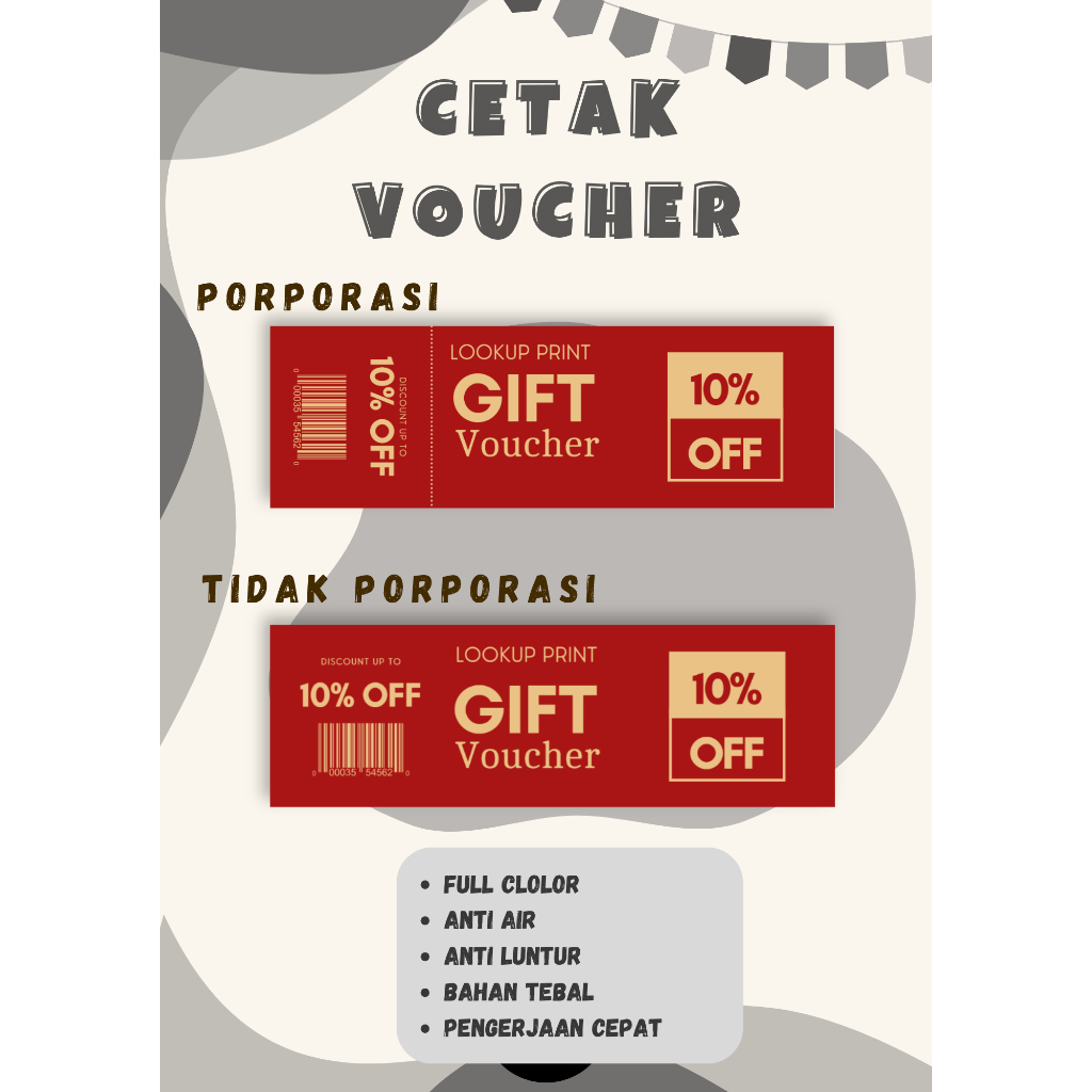 Cetak Voucher Diskon / Promo / Kupon / Custom Voucher