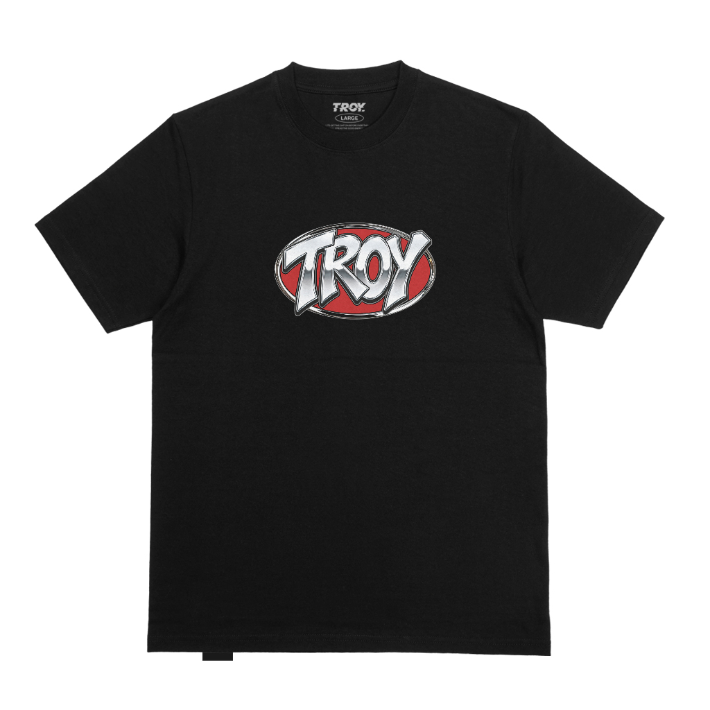Troy Company Kaos Pria Lengan Pendek Hitam - Chrome Tshirt Black MTD 3596
