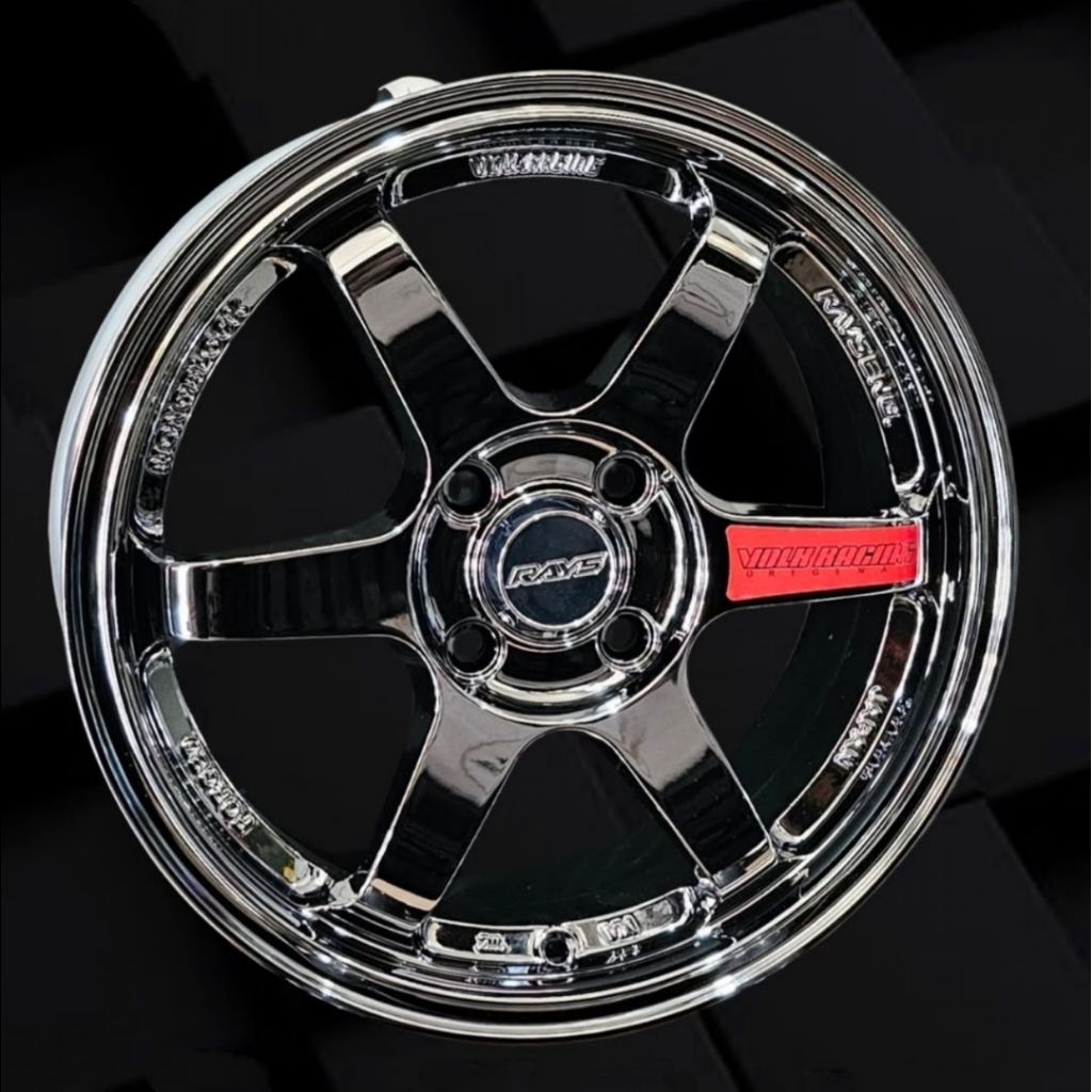 velg TE37 FLOW FORMING r15 lebar 6,5 pcd 4x100 et 42 velg mobil ring 15 pnp mobil agya ayla swift fr