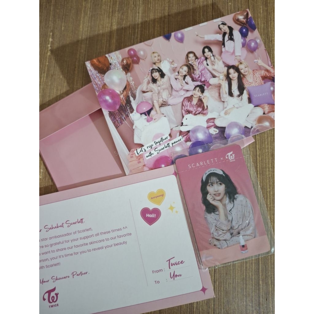 STOK TERAKHIR PC Scarlett x Twice Fullset Momo Group ORI LENGKAP Postcard Amplop No Deff Bonus Gemes