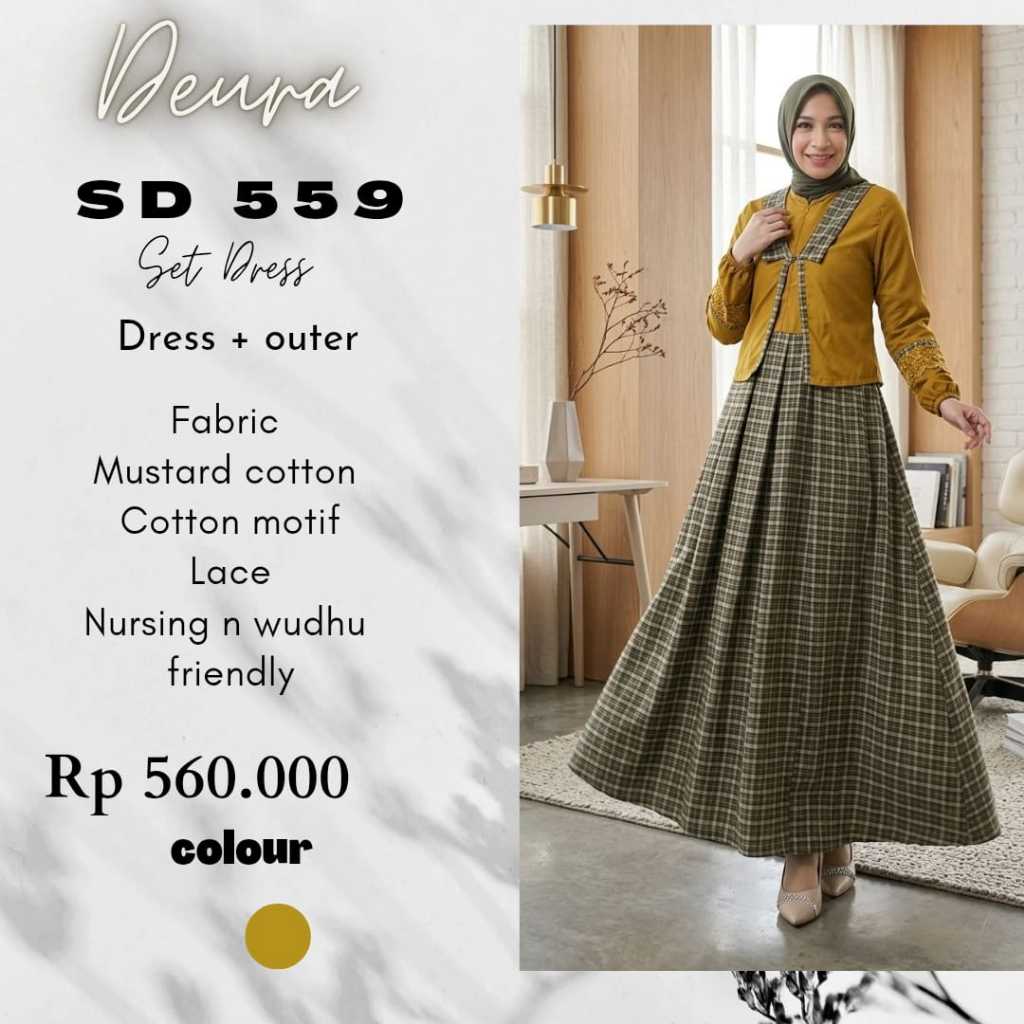 Deura SD 559 / Deura / Setelan Deura / Stelan Deura / Deura Edisi Lebaran / Deura Colection / Gamis 