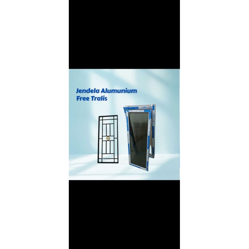kusen jendela aluminium ukuran T120xL 40 free teralis dn bonus beking kayu