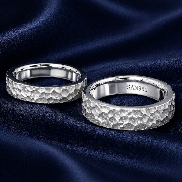 Cincin Perak 950 Couple Nikah Tunangan Motif Rustic Hammered C505 –  Free Ukir Nama & Box Premium