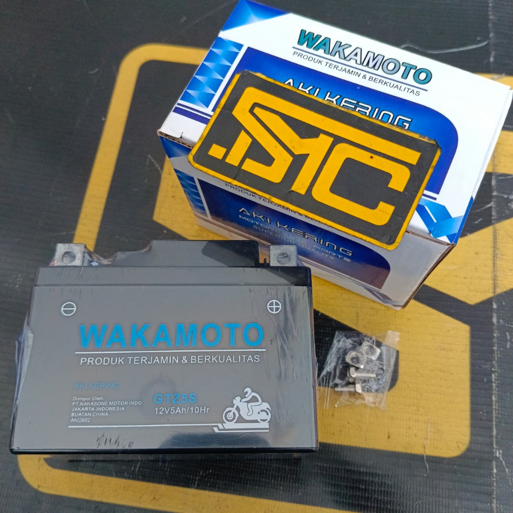 Aki Motor / Accu / Batrai Motor GTZ5S 12Volt-5Ampere Untuk Motor Beat / Vario Karbu / Scoopy / Spacy