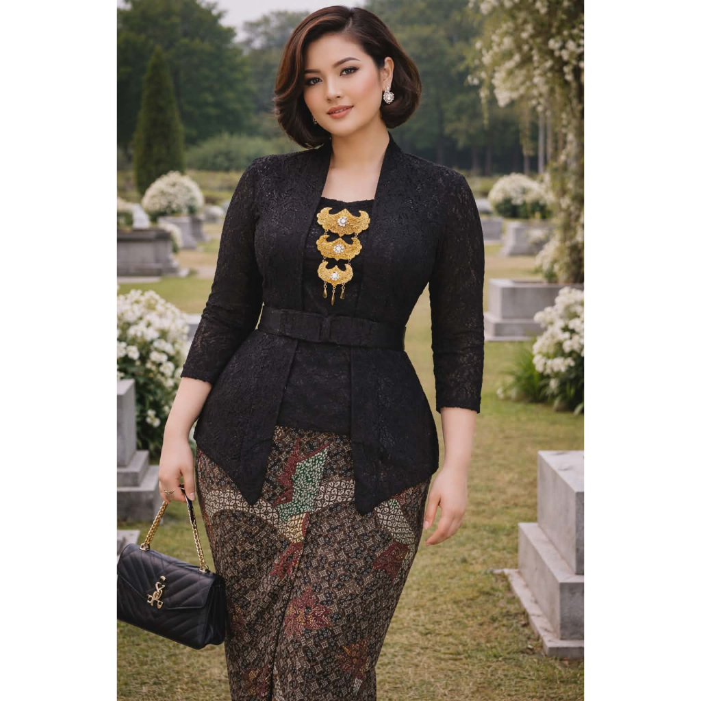 Kebaya Modern Medan LIMITED KEBAYA KHUSUS HITAM KUTUBARU MODERN BROKAT SEMI PRANCIS LAPIS FULL FURIN