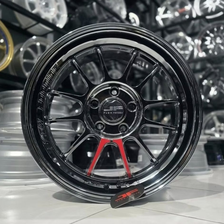 velg racing r17 lebar 8 JF LUXURY BUZZ VENOM 5 BLACK CROME FLOW FORMING velg mobil ring 17 Hrv terio