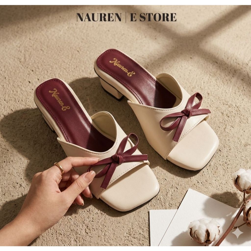Sandal Wanita Heels 3 Cm Pita Korea Empuk Kekinian