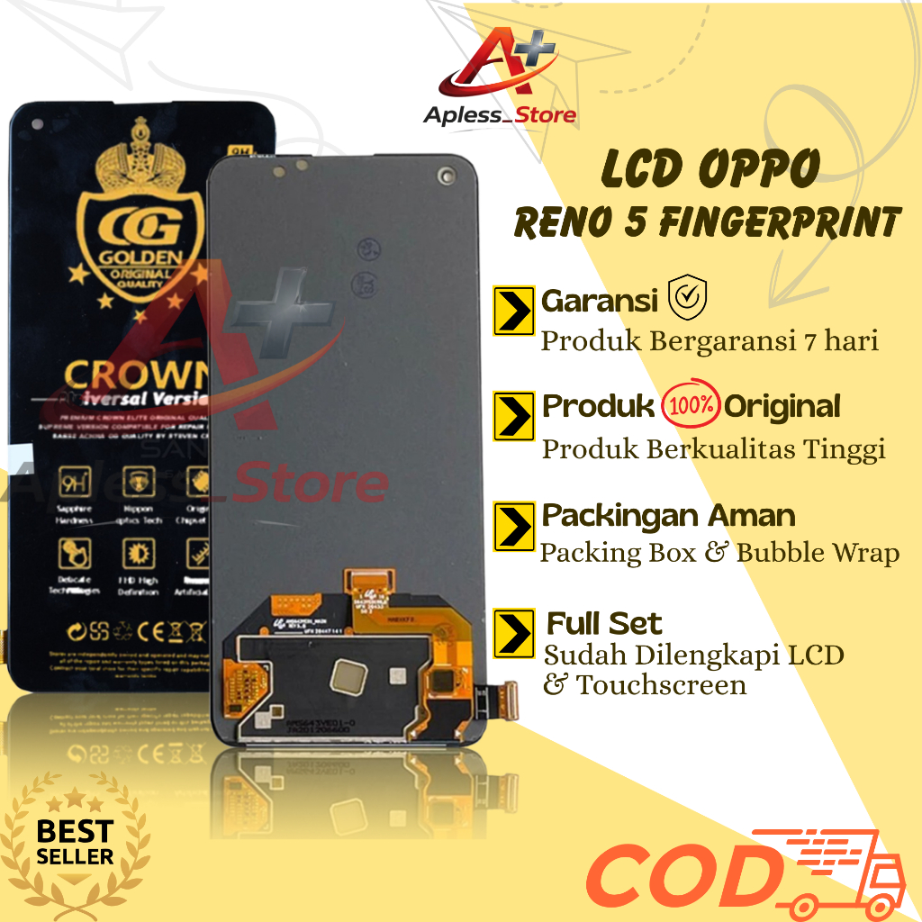 LCD FINGERPRINT OPPO RENO 5 4G / RENO 6 4G ORIGINAL FULLSET COMPLETE