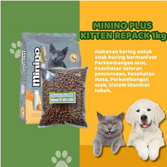 MAKANAN KUCING MININO PLUS KITTEN 1 KG