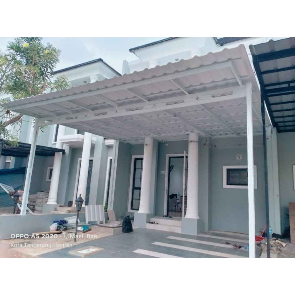 Kanopi alderon double layer terpasang