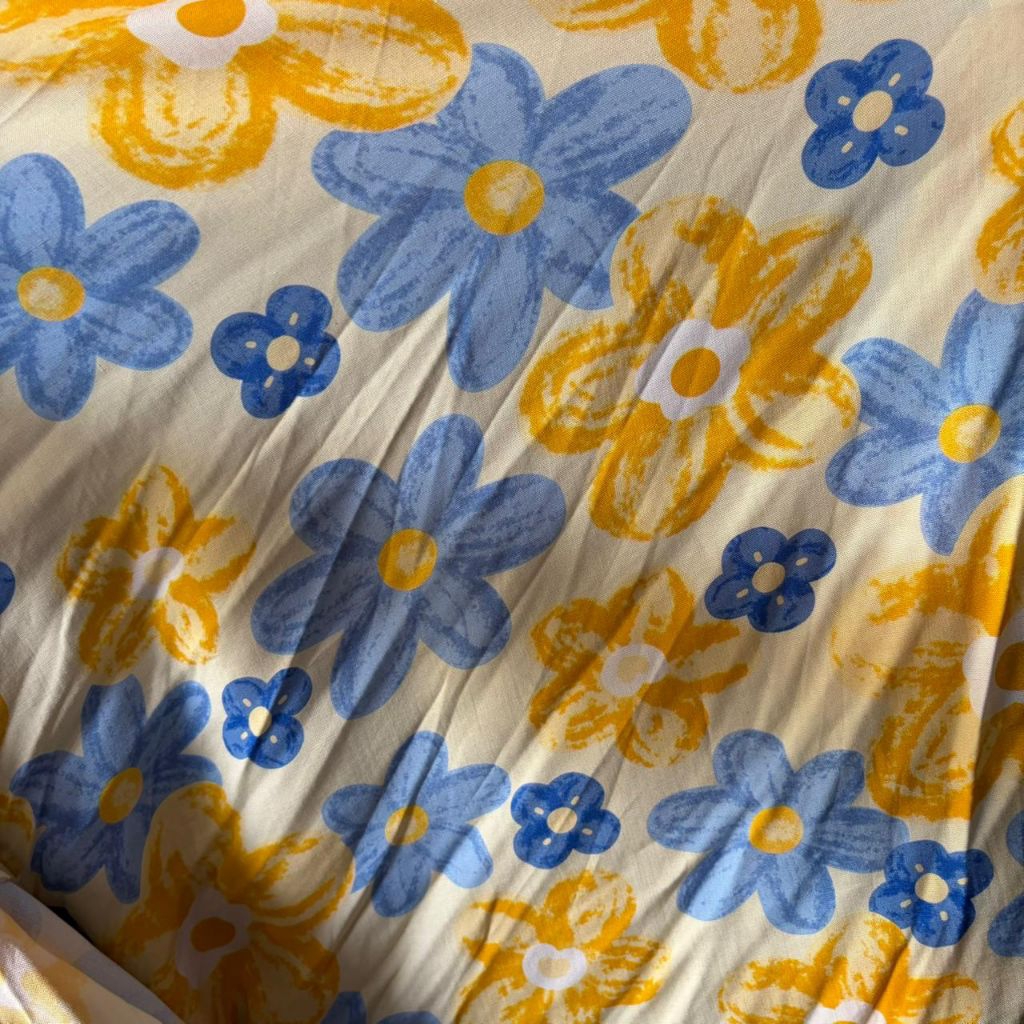 kain katun rayon viscose premium motif bunga besar
