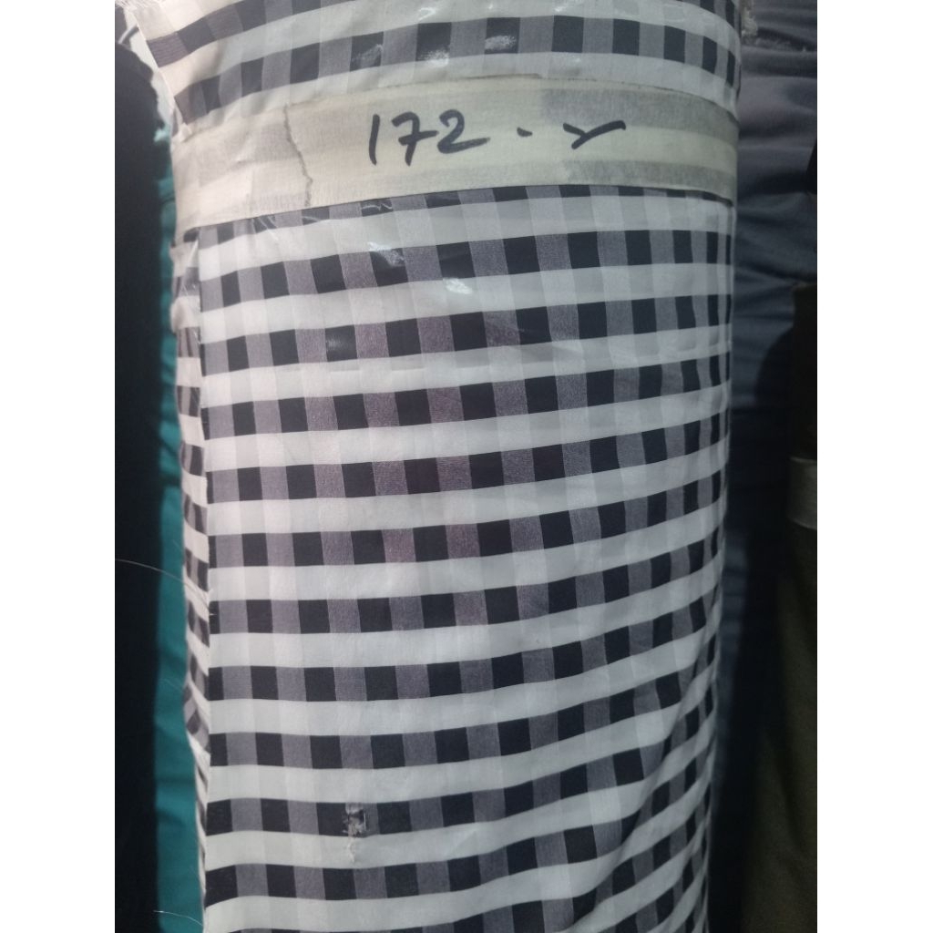 kain parasut motif kotak korea