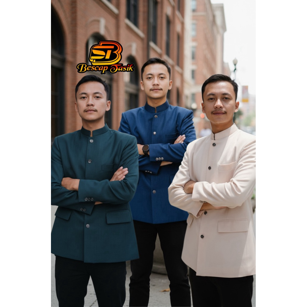 Baju koko polos || premium terlaris jasko polos motif saku tutup jasko muslim pria jasko original