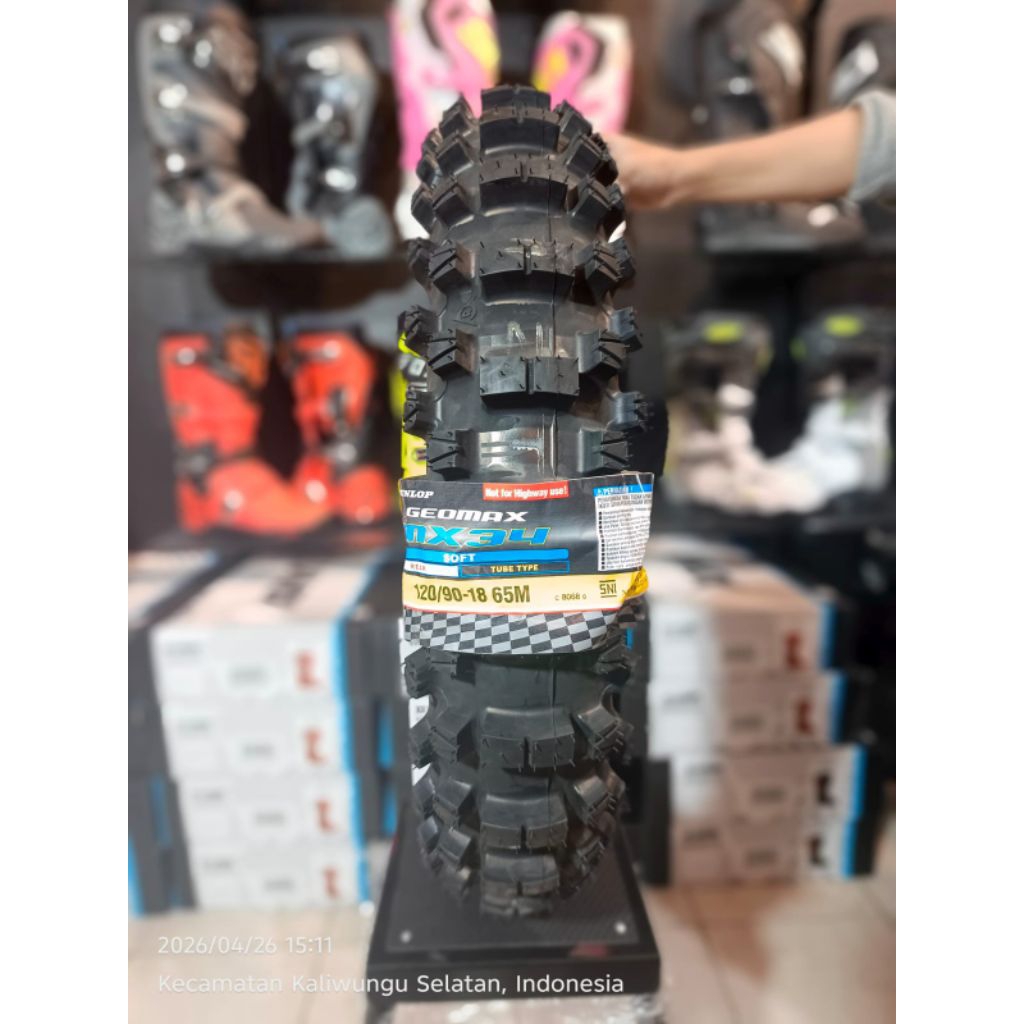 Ban Trail DUNLOP GEOMAX MX 34 type Soft Compound Ukuran 80/100-21 100/100-18 120/90-18 Ban Trail End
