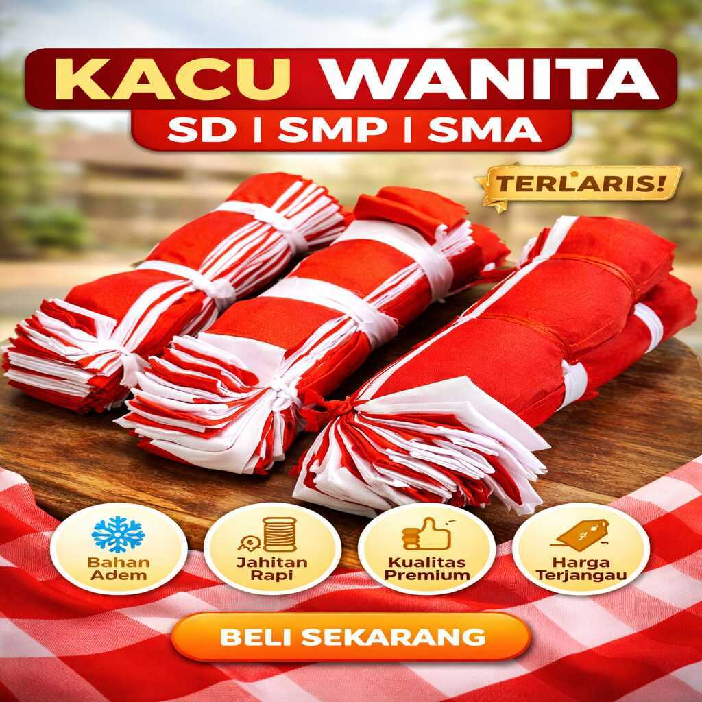 Kacu Hasduk Pramuka Wanita SD SMP SMA Merah Putih Kualitas Bagus Bahan Adem Jahitan Rapi Perlengkapa