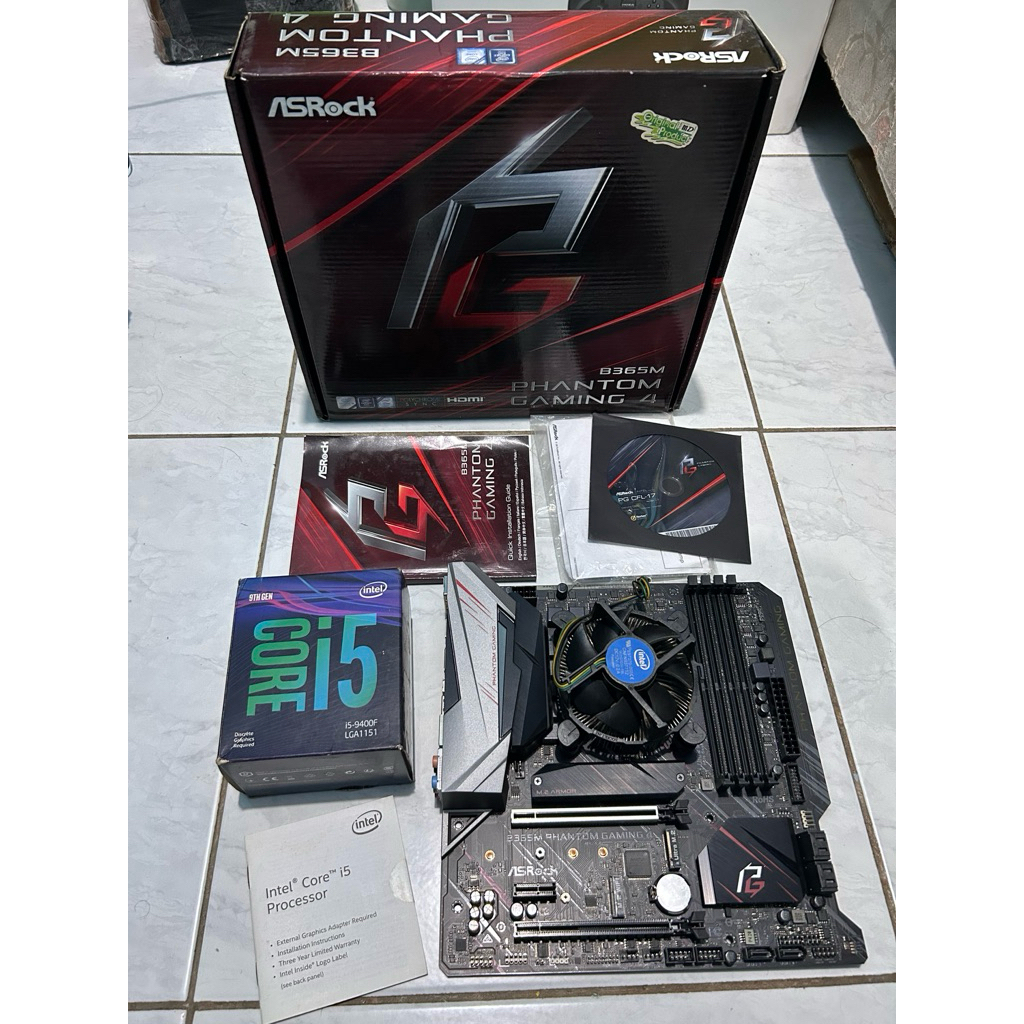 mobo asrock b365m phantom gaming 4 + i5 9400f