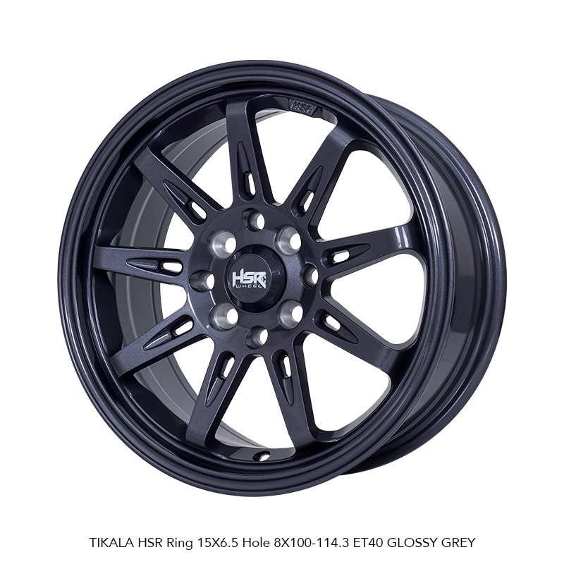 VELG MOBIL R15 HSR TIKALA 9004 HSR R15X6,5 H8X100-114,3 ET40 GLOSSY GREY 4 PCS VELG