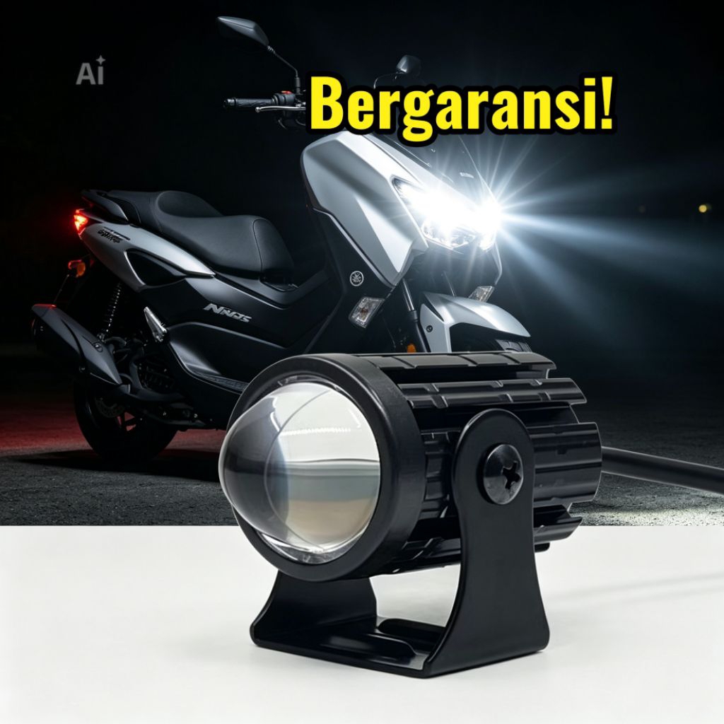 LAMPU SOROT MINI DRIVING LED 2 WARNA PUTIH KUNING LAMPU TEMBAK SOROT FOGLAMP MINI D2 LASER GUN DOMIN