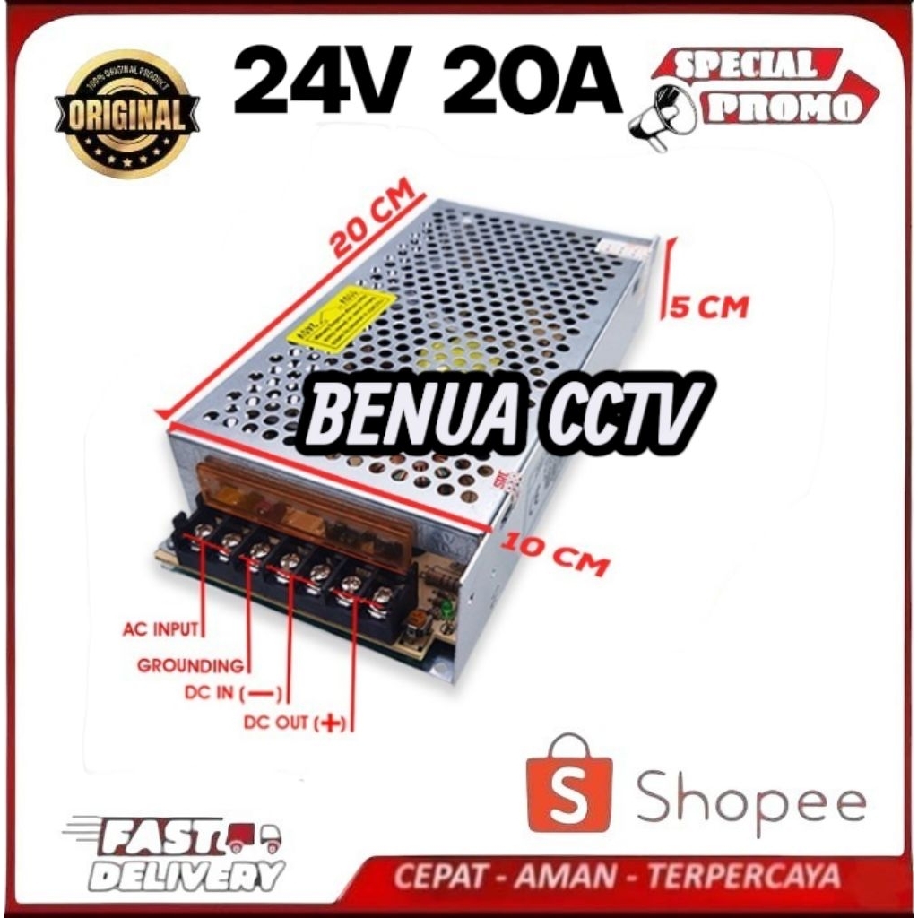 Adaptor Power Supply 24v 20a High Quality , 24 Volt 20 Ampere Jaring Adaptor