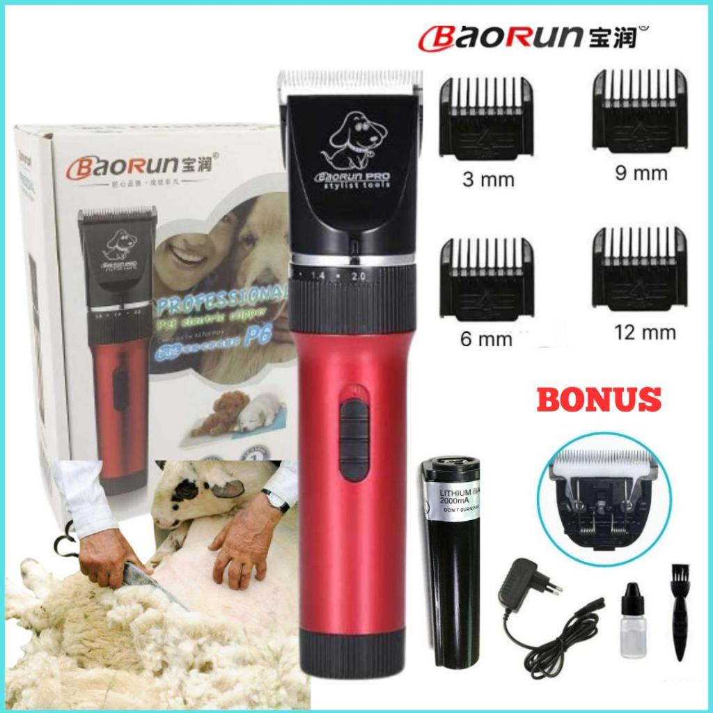 COD Cepat BaoRun Pro 100% P6 Alat Cukur Elektrik Bulu Hewan Domba Super Tajam Kambing Anjing Kucing 