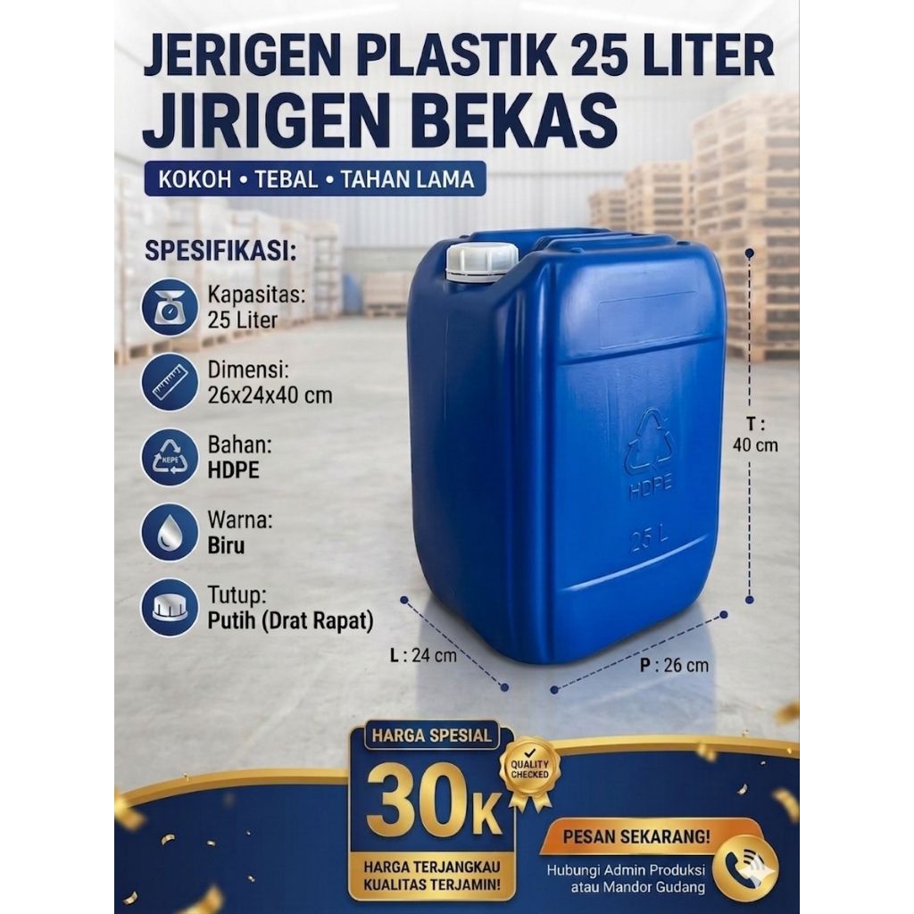 JERIGEN 25 LITER BEKAS