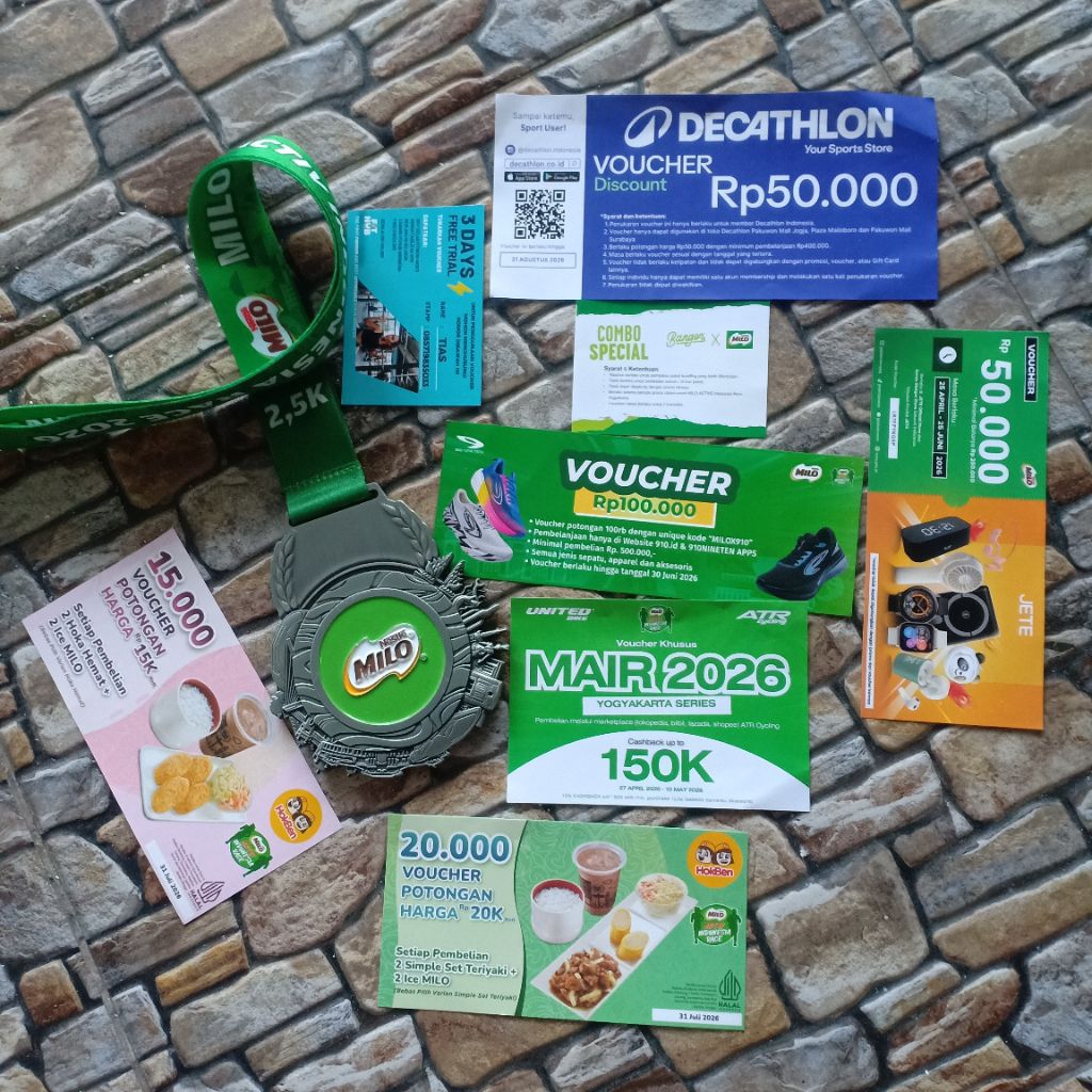 Medali lari event Milo race, Medali Playon Borobudur Marathon running