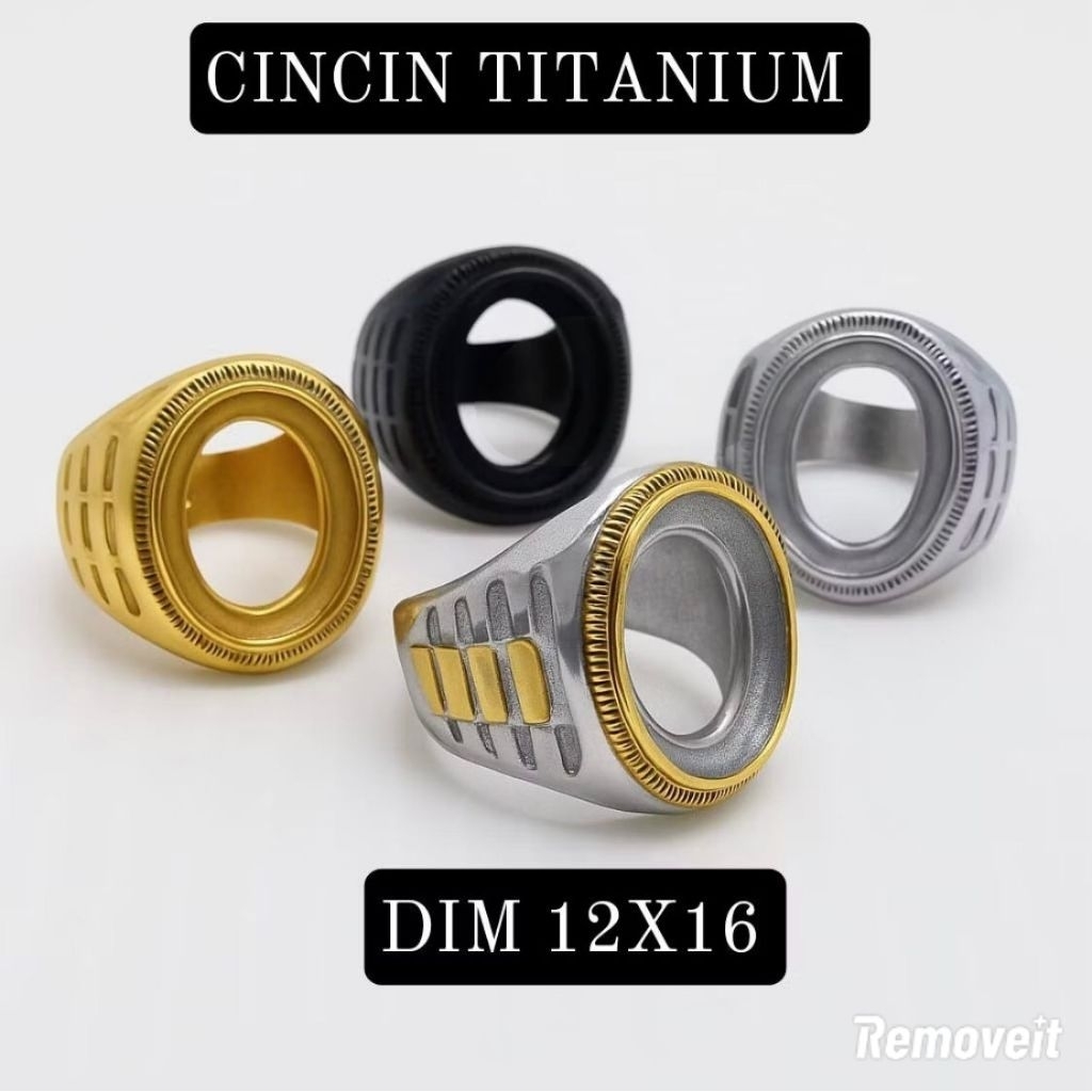 emban ring cincin 12x16 titanium