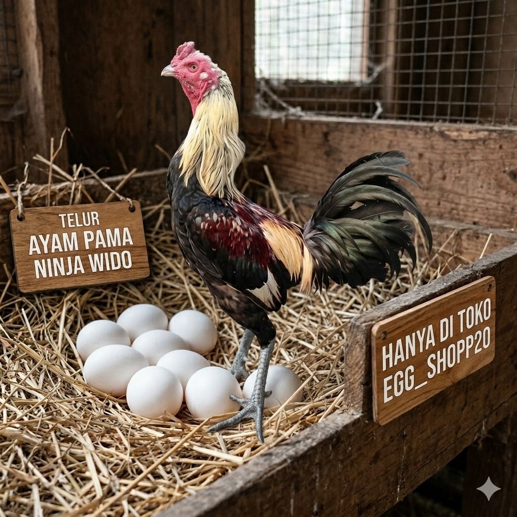 Telur Tetas Ayam Pama Ninja Widu/Wido Petarung Fertil Ori untuk ditetaskan Egg_shopp20