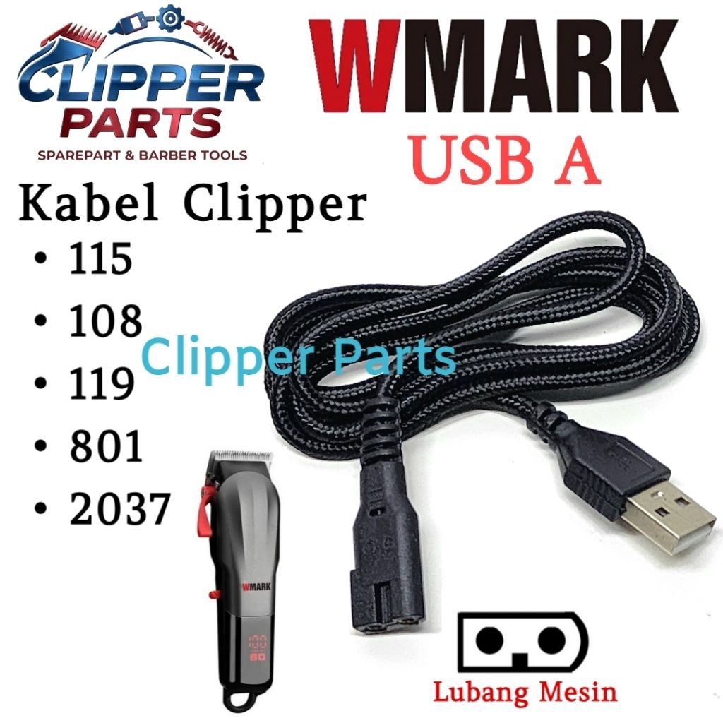 Kabel Wmark 115 108 2037 Kabel Charger Mesin Cukur Wmark #USB A