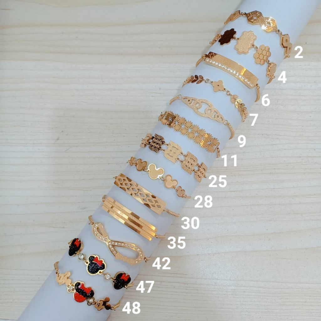 VINNY BRACELET / KUMPULAN GELANG RANTAI SERUT TITANIUM PREMIUM