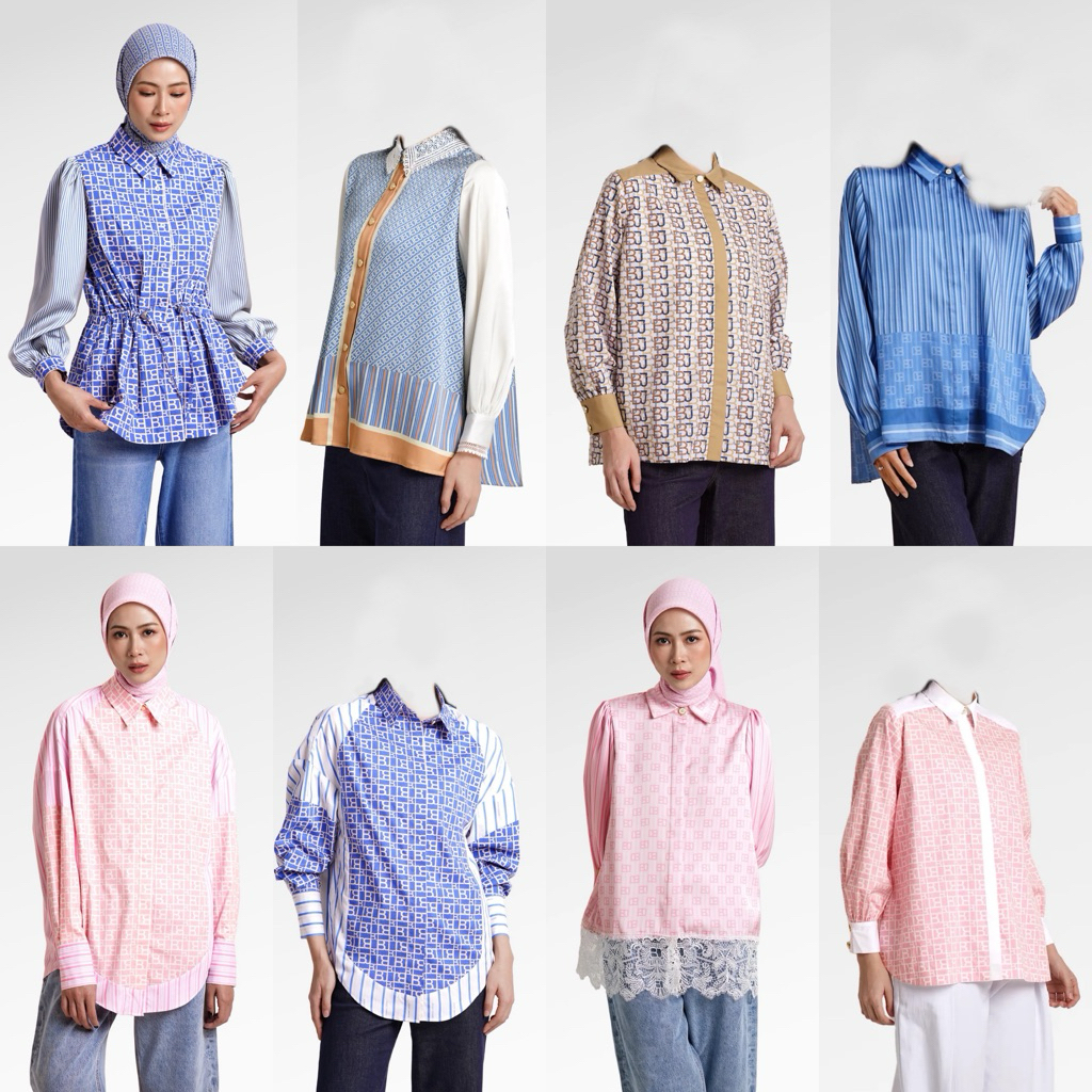 [baca deskripsi‼️] BENANG JARUM MONO PUZZLE DRAWSTRING SHIRT MONO DIAGONAL COLLAR LACE SHIRT MONO SI
