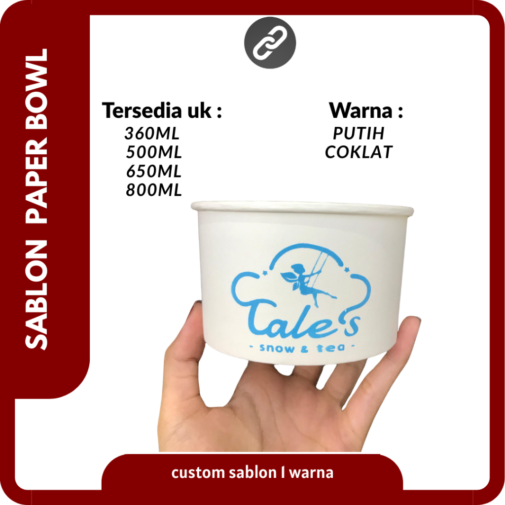 Sablon Paper Bowl | Custom Sablon Paper Bowl 360ml, 500ml, 650ml, 800ml