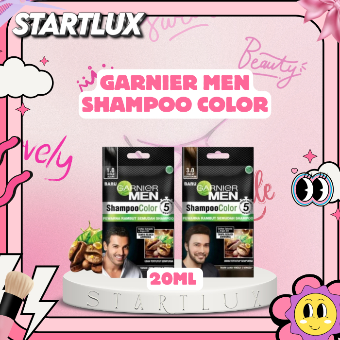 Garnier Men Shampoo Color (Pewarna Rambut Pria Semudah Shampoo)