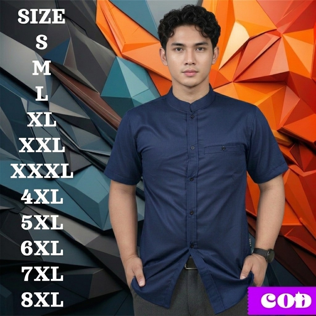 BAJU KOKO KATUN TOYOBO LENGAN PENDEK MOTIF POLOS