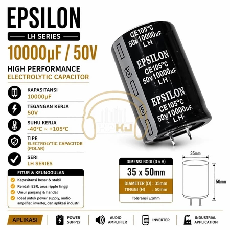 ELCO EPSILON 10000UF 50V elcho epsilon 10000 mikro 50 volt 50volt