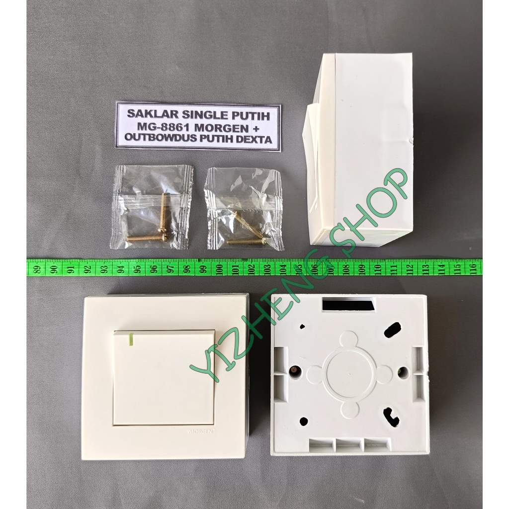 SAKLAR SINGLE MG-8861 MORGEN + OUTBOW DUS PUTIH DEXTA