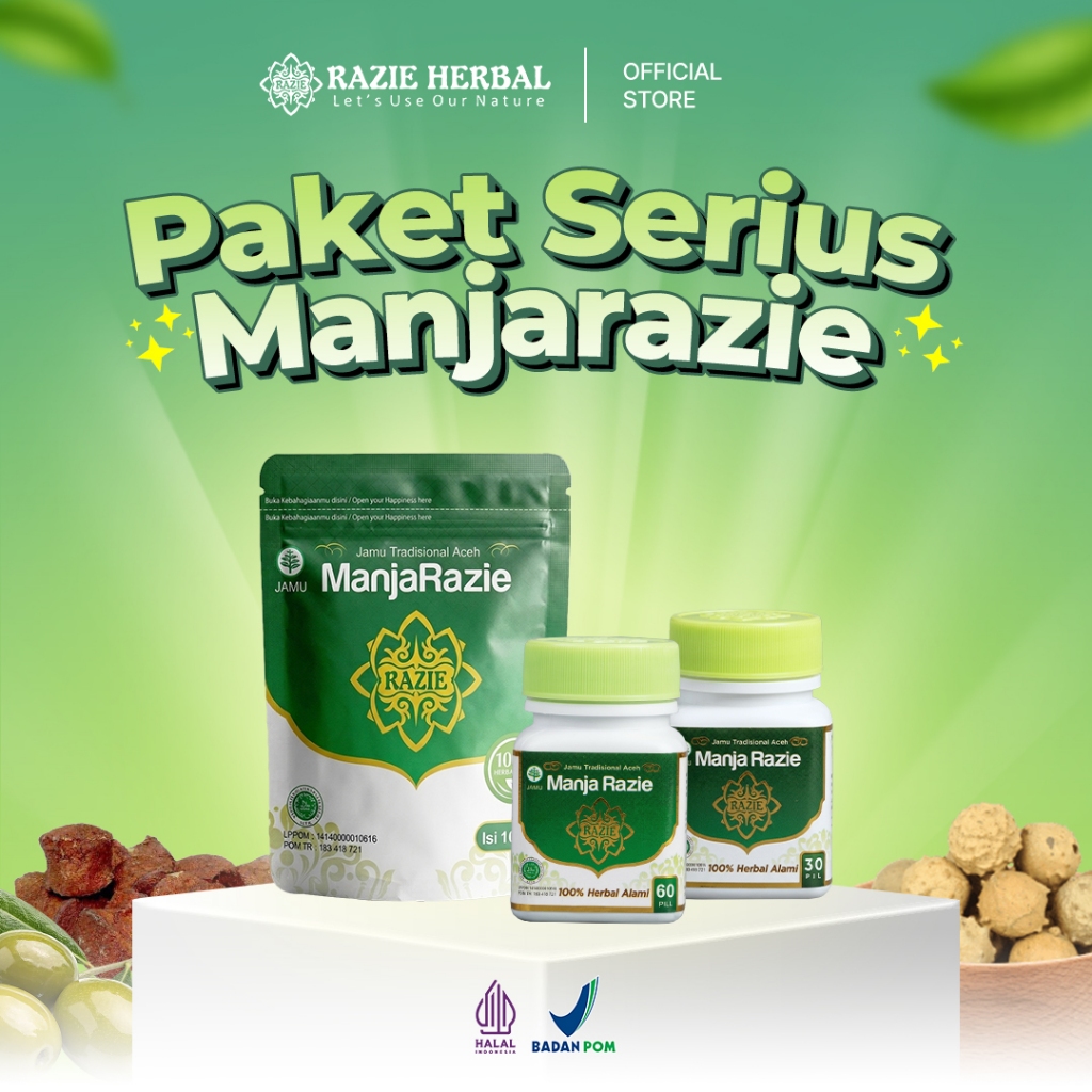 MANJARAZIE - Paket Serius 4 PCS - Jamu Pelancar Haid - Obat Pelancaran Menstruasi Jamu Herbal Alami