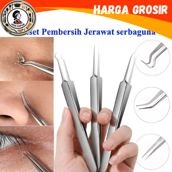 MS Pinset Komedo Jerawat Blackhead Tweezer Pencabut Komedo Stainless Alat Perawatan Wajah