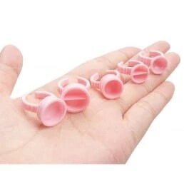 Ring glue pink harga satuan tempat tinta eyelash extention warna pink cup tanam bulu mata