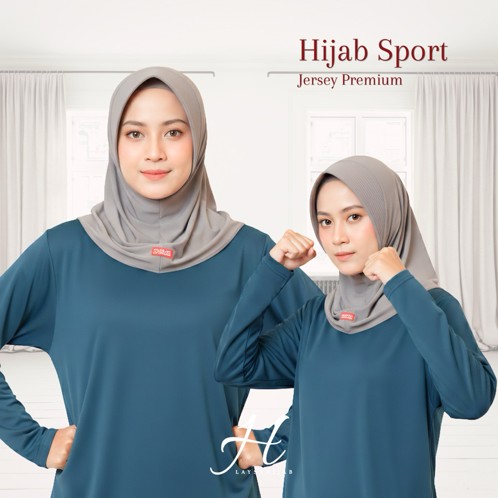 Laysa Hijab - Hijab Sport Pet Tebal Jersey Premium | Jilba Bergo Olahraga Pet Variasi | Daily Simpel