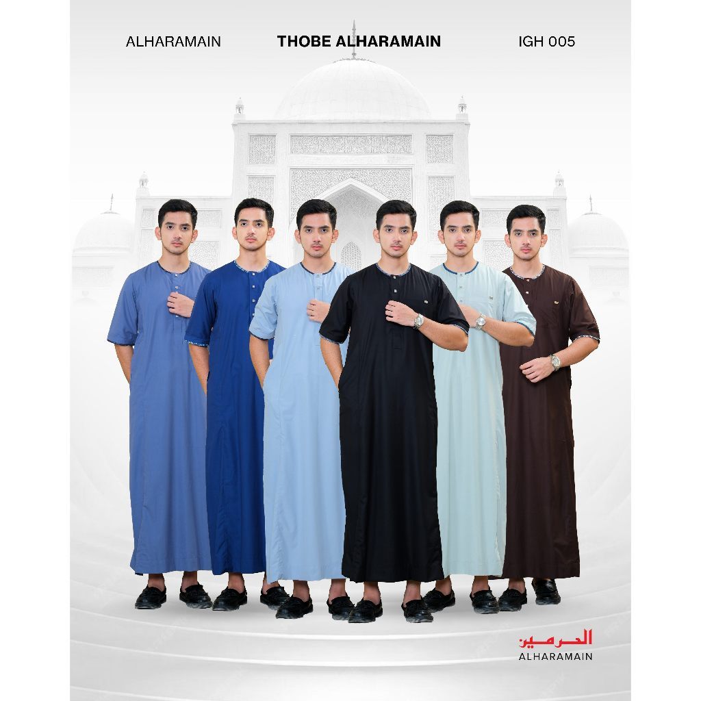 AL Haramain Jubah / Gamis Pria Remaja & Dewasa Premium (IGH 005) | Biru Telur Asin