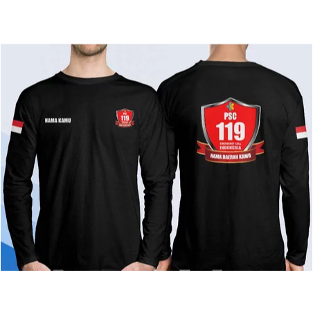 Kaos Baju PSC 119 Public Safety Center Kedaruratan Medis Gratis Nama Kamu dan Daerah Kamu Lengan Pan