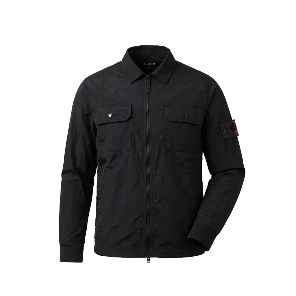 X - LAND Overtshirt Jacket Nylon Cringkle - Essen Black Doff